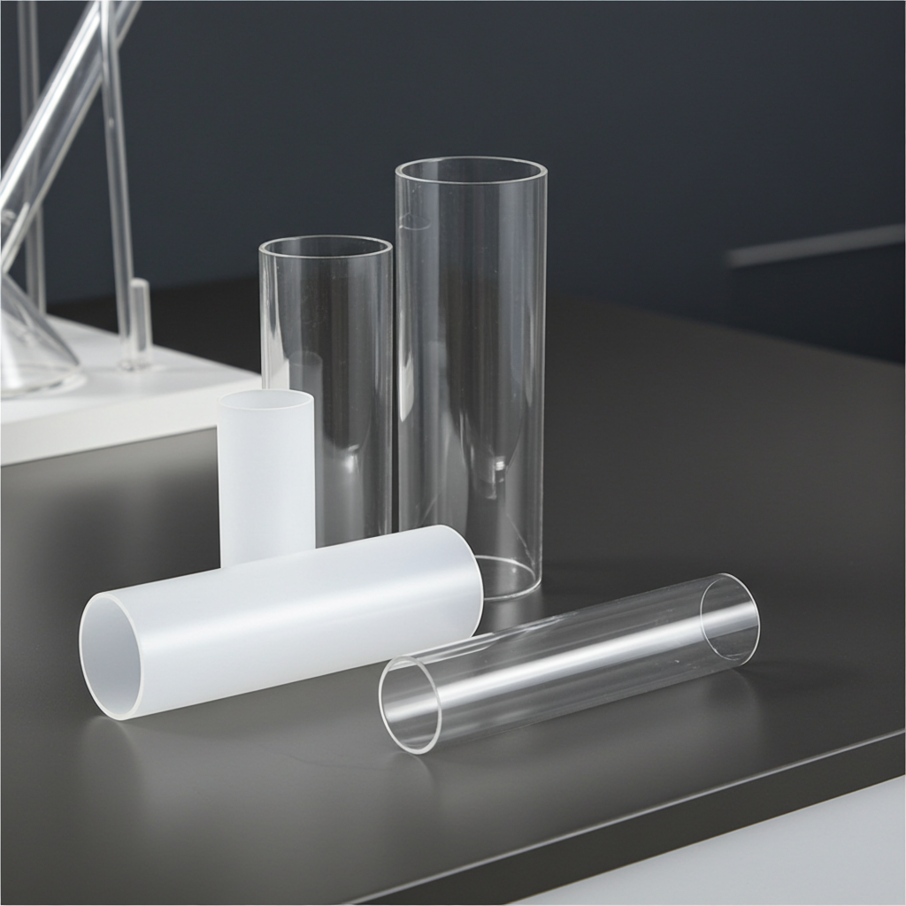 Transparente Röhren in verschiedenen Größen