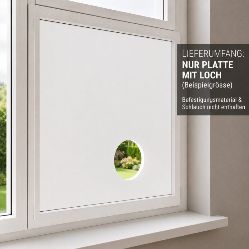 fenster weiss mit loch für klimaanlage